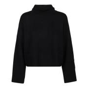 Loulou Studio Turtle Neck Sweater i Stintino Stil Black, Dam