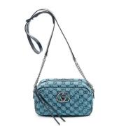 Gucci Vintage Pre-owned Canvas axelremsvskor Blue, Dam