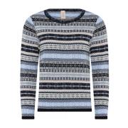 Skovhuus Jaquard Pullover Blus Svart/Blå Multicolor, Dam