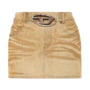 Diesel Beige Mini Kjol Distressed Effekt Beige, Dam