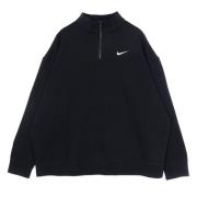 Nike Klassisk Trend Fleece Quarter Zip Sweatshirt Black, Dam