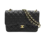 Chanel Vintage Pre-owned Tyg axelremsvskor Black, Dam