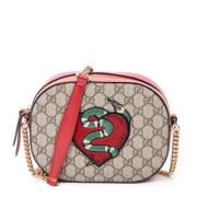 Gucci Vintage Pre-owned Belagd canvas axelremsvskor Beige, Dam