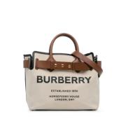 Burberry Vintage Pre-owned Canvas handvskor Beige, Dam