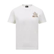 Moncler Vit Logo Patch Crew Neck T-shirt White, Dam