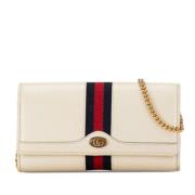 Gucci Vintage Pre-owned Laeder crossbodyvskor Beige, Dam