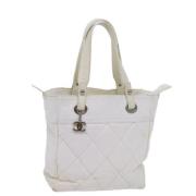 Chanel Vintage Pre-owned Canvas totevskor White, Dam