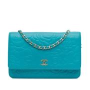 Chanel Vintage Pre-owned Laeder crossbodyvskor Blue, Dam