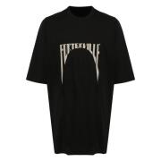 Rick Owens Svarta T-shirts och Polos med Tryck Black, Herr