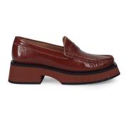 Paloma Barceló Röd Lackläder Fjäder Loafer Red, Dam