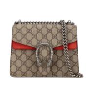 Gucci Vintage Pre-owned Tyg crossbodyvskor Beige, Dam