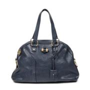 Yves Saint Laurent Vintage Pre-owned Laeder handvskor Blue, Dam