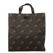 Gucci Vintage Pre-owned Belagd canvas totevskor Gray, Dam