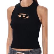 Diesel Svart Logotanktopp Black, Dam