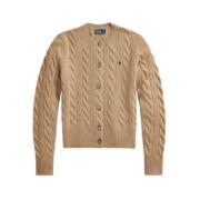 Ralph Lauren Lyxig Ull Cardigan - Kamelbrun Brown, Dam