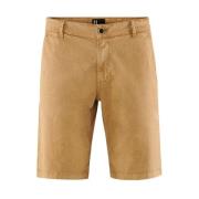 BomBoogie Herr Chino Shorts i Bomullsgabardin Beige, Herr