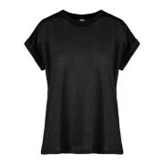 BomBoogie Slub Linne Jersey T-shirt Black, Dam