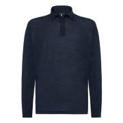 Boggi Milano Tencel Ullpolotröja Blue, Herr