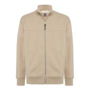 Boggi Milano Helslång dragkedja bomull mock polo hals sweatshirt Beige...