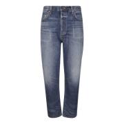 Agolde Straight Leg Five Pocket Jeans Blue, Herr