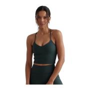 Aim'n Räfflad Performance Bralette i Djup Smaragd Green, Dam