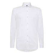 Boggi Milano Slim Fit Skjorta i Stretch-bomull och Nylon White, Herr