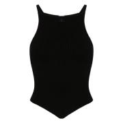 Courrèges Stilig Pointy Top för dig Black, Dam