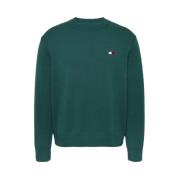 Tommy Jeans Stilren Stickad Topp Green, Herr