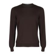 Tagliatore Round-neck Knitwear Brown, Herr