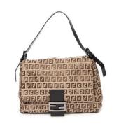 Fendi Vintage Pre-owned Canvas axelremsvskor Beige, Dam