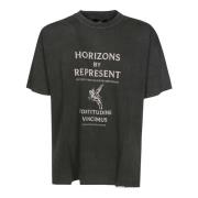 Represent Horizons Print Casual T-shirt för Män Black, Herr