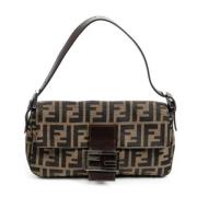 Fendi Vintage Pre-owned Canvas axelremsvskor Brown, Dam