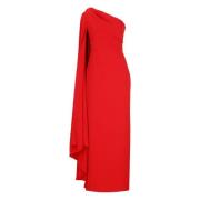 Solace London Röd One Shoulder Asymmetrisk Klänning Red, Dam