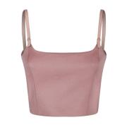 Max Mara Rosa Ull Kashmir Crop Top Pink, Dam