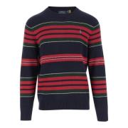 Polo Ralph Lauren Randig Ull Kashmir Rund Hals Tröja Multicolor, Herr