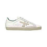 Premiata Vit logotyp kräm grön sneaker modell White, Herr