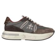 Premiata Taupe Mocka Stiliga Sneakers Brown, Dam