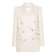 Zimmermann Skräddarsydd Blazer med Dekorativ Sömn Beige, Dam