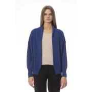 Baldinini Trendig Cardigan med Metall Monogram Blue, Dam