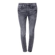 Purple Brand Slim Fit Bomulls Jeans med Logo Patch Gray, Herr