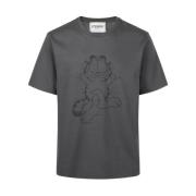 Iceberg Grå bomull jersey T-shirt med Lazy Garfield tryck Gray, Herr