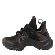 Louis Vuitton Vintage Pre-owned Belagd canvas sneakers Black, Dam