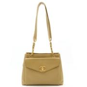 Chanel Vintage Pre-owned Laeder chanel-vskor Beige, Dam