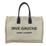 Yves Saint Laurent Vintage Pre-owned Canvas axelremsvskor Beige, Dam