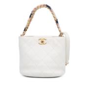 Chanel Vintage Pre-owned Laeder axelremsvskor White, Dam