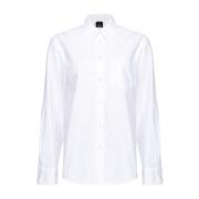 Pinko Vit Bomull Poplin Skjorta White, Dam