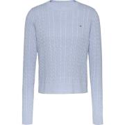 Tommy Jeans Klarblå Crewneck Tröja Blue, Dam