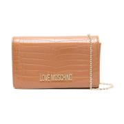 Love Moschino Brun Krokodileffekt Crossbody-väska Brown, Dam