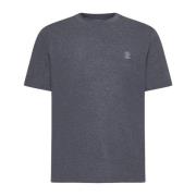 Brunello Cucinelli Tryckta Crew Neck T-shirts och Polos Gray, Herr