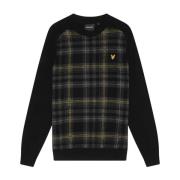 Lyle & Scott Tartan Tröja Stickat Black, Herr